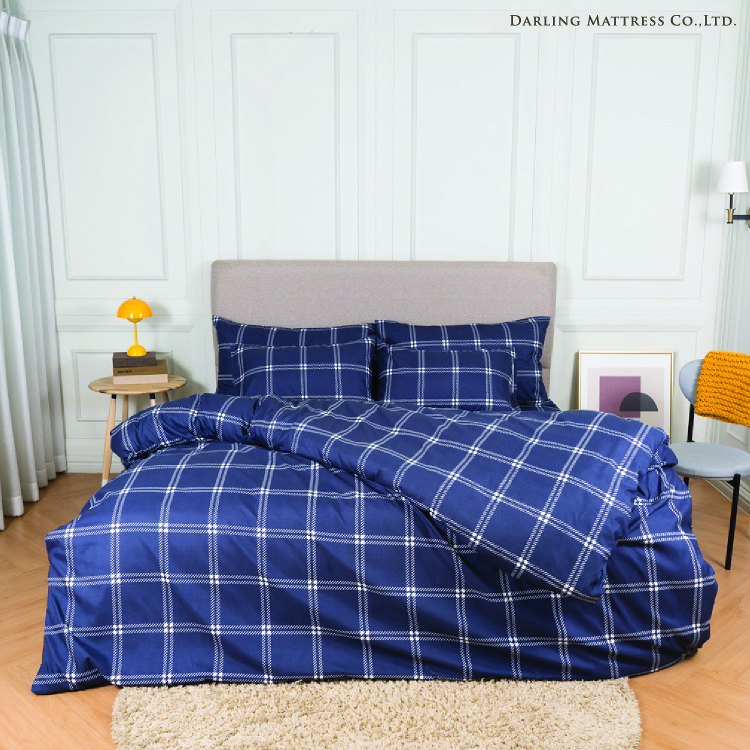 ชุดผ้าปูผ้านวม 6 ฟุต DARLING MATTRESS รุ่นมินิมอล ลายเดนิม_5